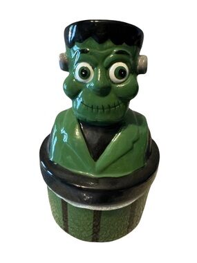 Ceramic Frankenstein Trinket Box Halloween